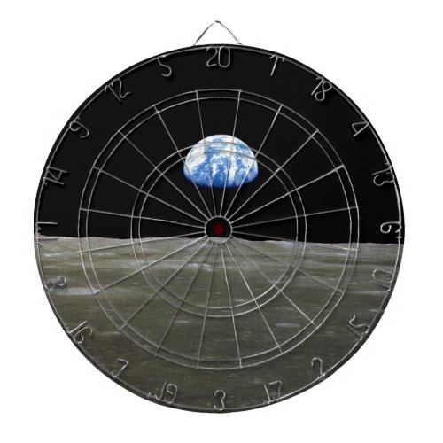 Earth from Moon in Black Space Earthrise Dart Board