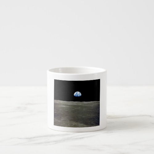 Earth from Moon in Black Space Earthrise Espresso Cup