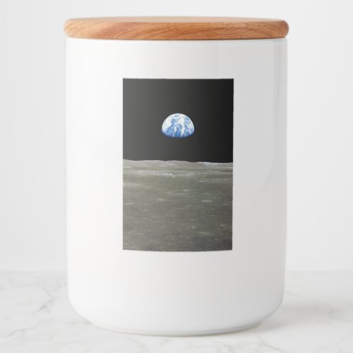 Earth from Moon in Black Space Earthrise Food Label