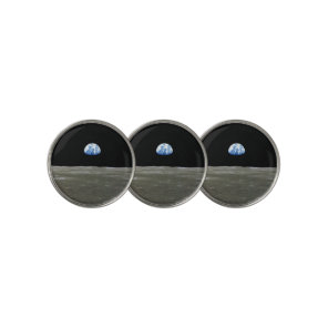 Earth from Moon in Black Space: Earthrise Golf Ball Marker