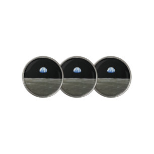 Earth from Moon in Black Space: Earthrise Golf Ball Marker