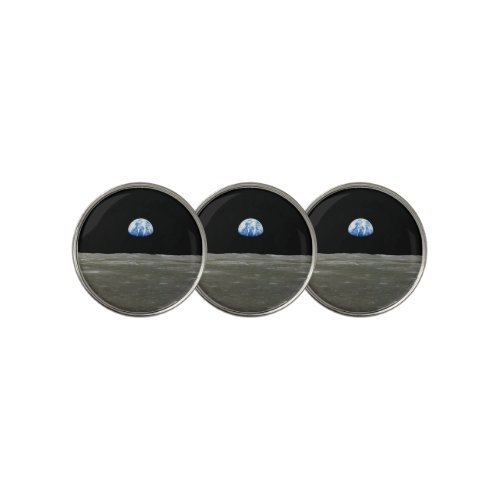 Earth from Moon in Black Space Earthrise Golf Ball Marker