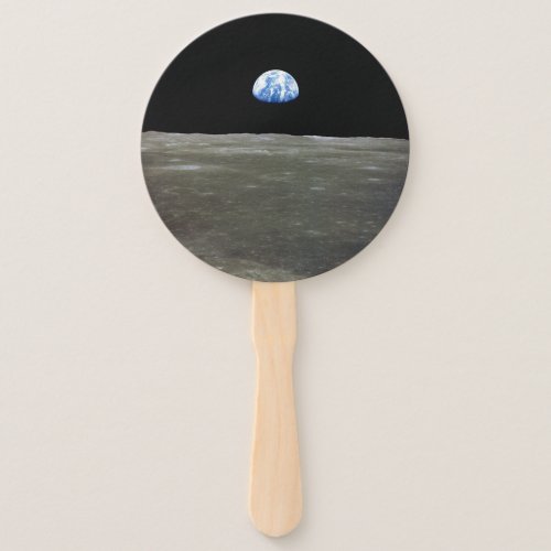 Earth from Moon in Black Space Earthrise Hand Fan