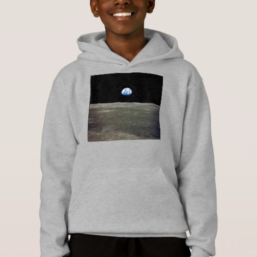 Earth from Moon in Black Space Earthrise Hoodie