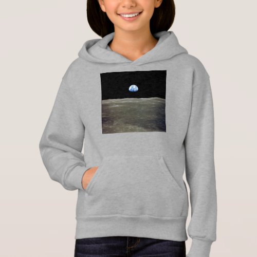 Earth from Moon in Black Space Earthrise Hoodie