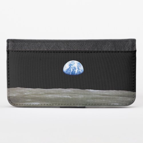 Earth from Moon in Black Space Earthrise iPhone X Wallet Case