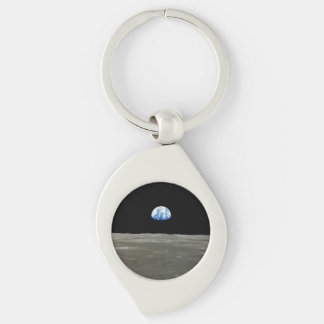 Earth from Moon in Black Space: Earthrise Keychain