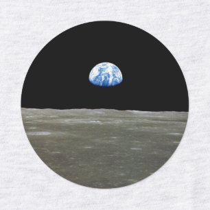 Earth from Moon in Black Space: Earthrise Kids' Labels