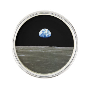 Earth from Moon in Black Space: Earthrise Lapel Pin