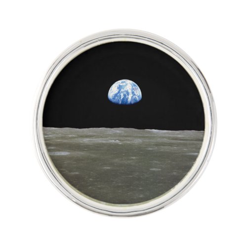 Earth from Moon in Black Space Earthrise Lapel Pin
