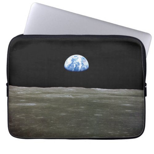 Earth from Moon in Black Space Earthrise Laptop Sleeve