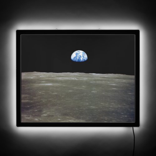 Earth from Moon in Black Space Earthrise LED Sign