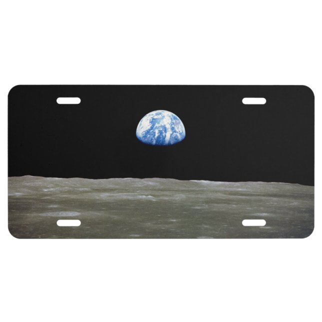 Earth from Moon in Black Space: Earthrise License Plate (Front)