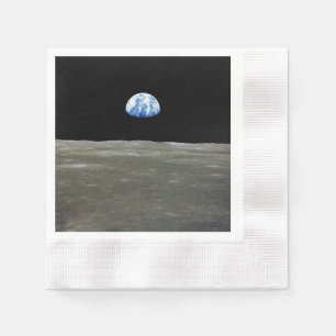 Earth from Moon in Black Space: Earthrise Napkins
