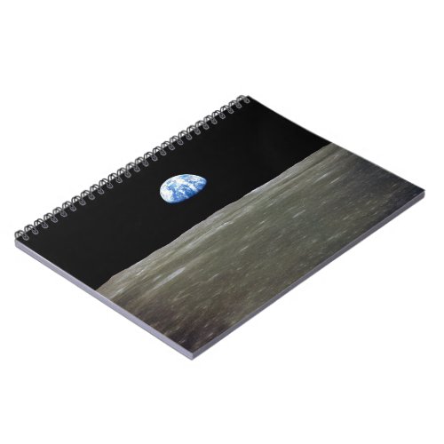 Earth from Moon in Black Space Earthrise Notebook