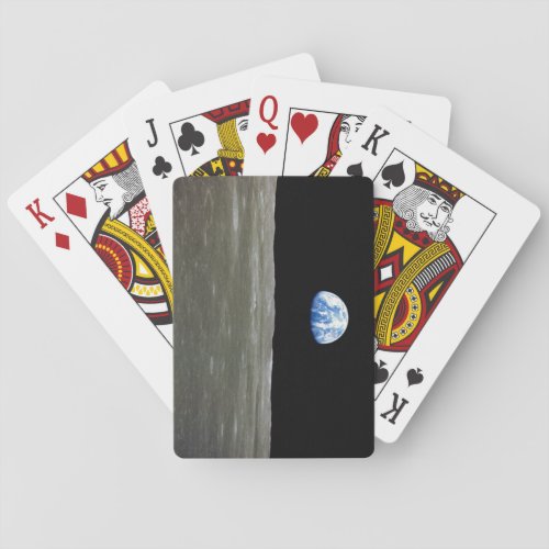 Earth from Moon in Black Space Earthrise Playing Cards