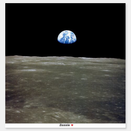 Earth from Moon in Black Space Earthrise Sticker