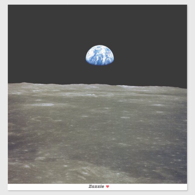 Earth from Moon in Black Space: Earthrise Sticker (Sheet)