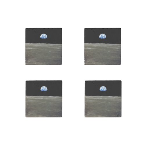 Earth from Moon in Black Space Earthrise Stone Magnet