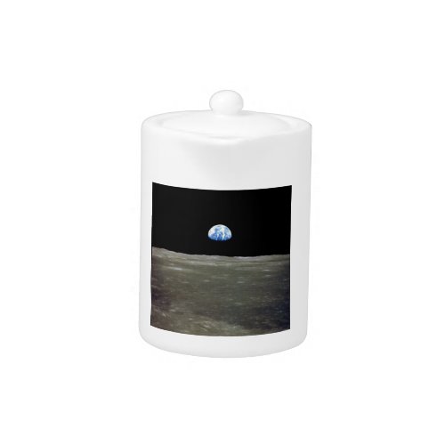 Earth from Moon in Black Space Earthrise Teapot