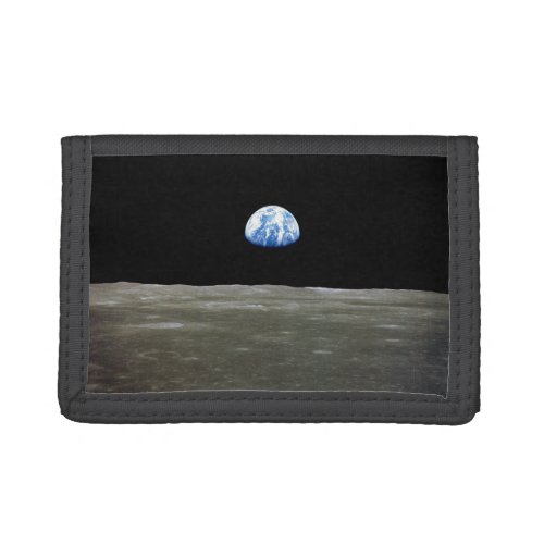 Earth from Moon in Black Space Earthrise Trifold Wallet