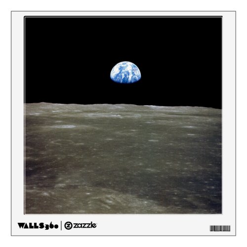 Earth from Moon in Black Space Earthrise Wall Decal