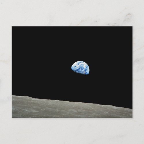 earth from moon space universe postcard