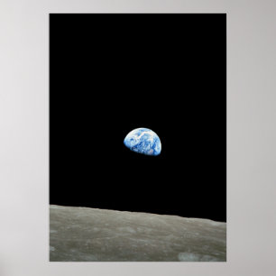 earth from moon space universe poster