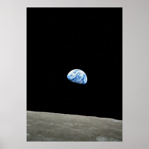 earth from moon space universe poster