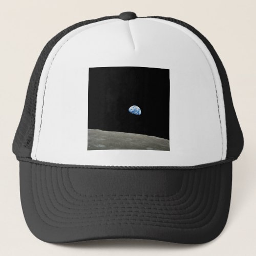 earth from moon space universe trucker hat