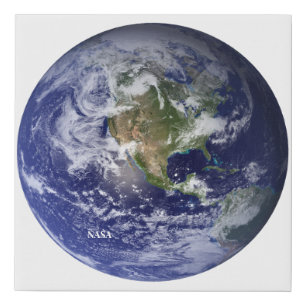 Earth from Space, Blue Marble by NASA Faux Canvas Print