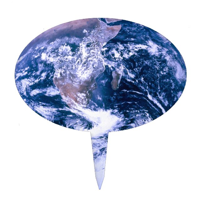 Earth From Space Blue Marble Cake Topper (Front)