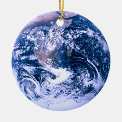 Earth From Space Blue Marble Ceramic Ornament
