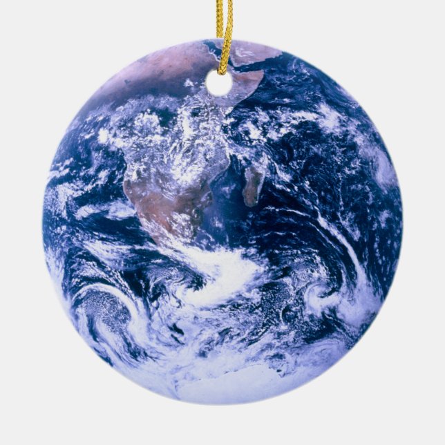 Earth From Space Blue Marble Ceramic Ornament (Front)