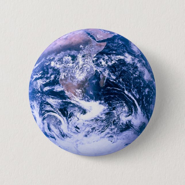 Earth From Space Blue Marble Pinback Button (Front)