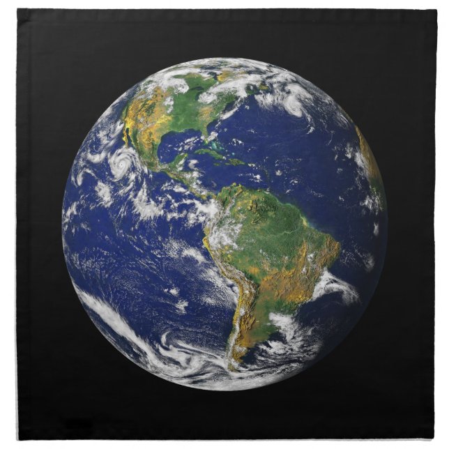 EARTH FROM SPACE Custom Cloth Napkin (Front)