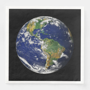EARTH FROM SPACE Custom Paper Napkins