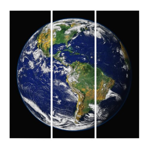 EARTH FROM SPACE Custom Photo HD Acrylic Triptych