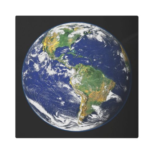 EARTH FROM SPACE Custom Photography Metal Print