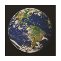 EARTH FROM SPACE Custom Photography Wood Wall Art