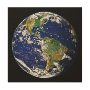 EARTH FROM SPACE Custom Photography Wood Wall Art