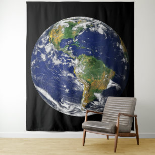 EARTH FROM SPACE Custom Polyester Tapestry