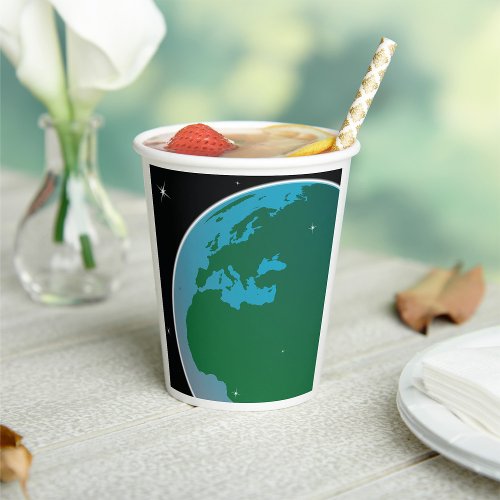 Earth From Space Paper Cups