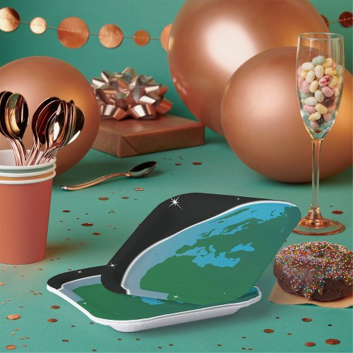 Earth From Space Paper Plates