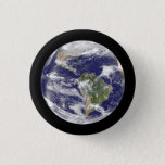 Earth From Space Photographic Round Globe Button at Zazzle