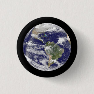 Earth from Space Photographic Round Globe Button