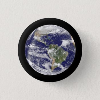 Earth From Space Photographic Round Globe Button by Totes_Adorbs at Zazzle