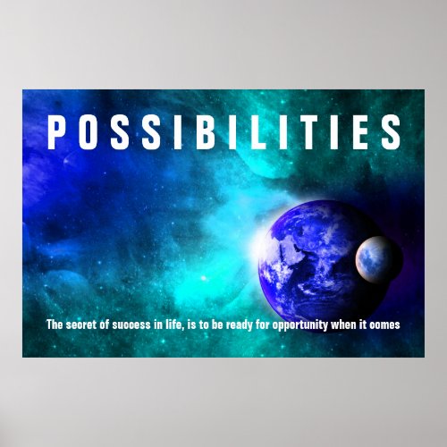 Earth From Space Possibilities Success Quote Poster