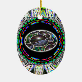 Earth from Space Visual Echo Ceramic Ornament
