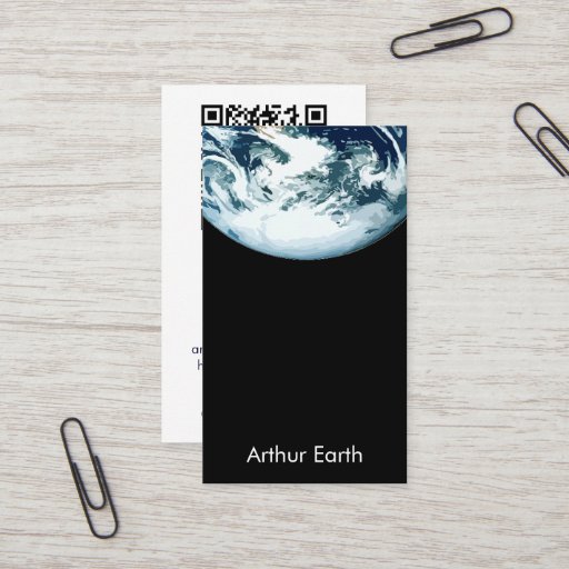Customizable Earth from Space w/ QR Code Business Card